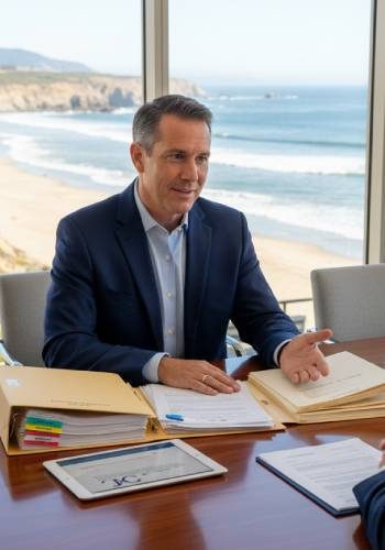 San Diego attorney in a professional consultation , representing expert legal lead generation for estate planning and probate law firms.